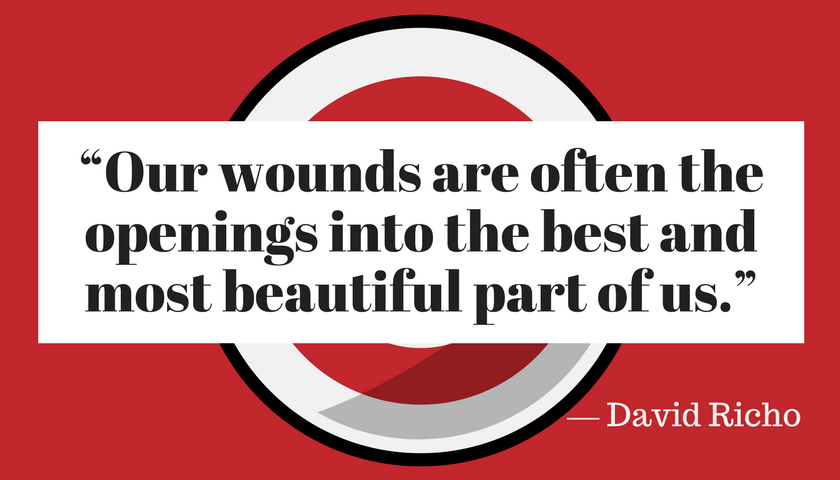 Our wounds are often the openings into the best an ost beautiful part of us - david  richo