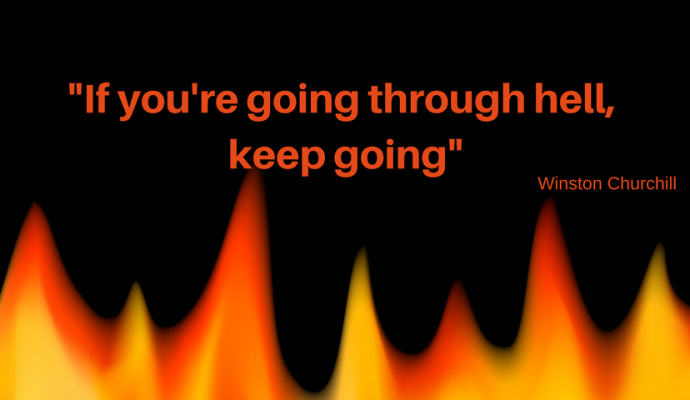 "if you're going through hell, keep going" Winston Churchill psykoterapeut